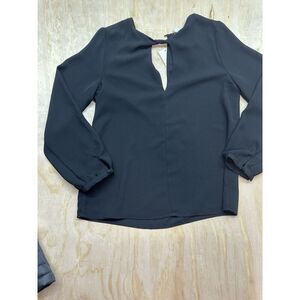 Halogen Women’s Blouse Black Classy Top New! Lined